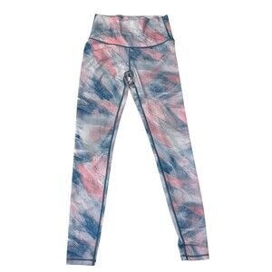 IVIVVA By Lululemon Leggings Pink Blue Pattern Women’s Size 14 Workout Fitness